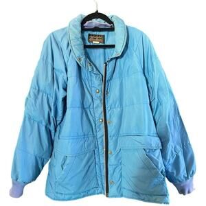 Vintage Eddie Bauer Women's Blue Puffer chore coat Jacket large